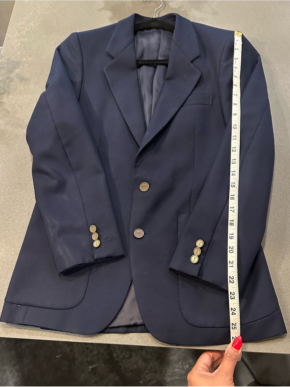 YSL Vintage Men's Blazer in Navy Blue - Size Small Slim (see measurements) - Picture 15 of 16